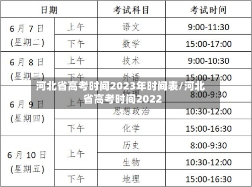 河北省高考时间2023年时间表/河北省高考时间2022