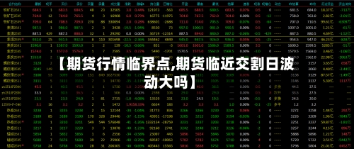 【期货行情临界点,期货临近交割日波动大吗】-第3张图片