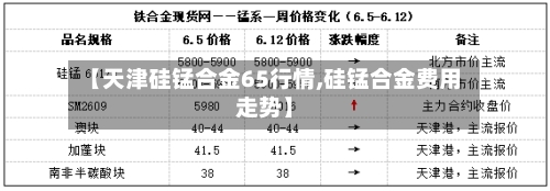【天津硅锰合金65行情,硅锰合金费用走势】-第3张图片