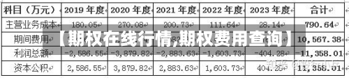 【期权在线行情,期权费用查询】