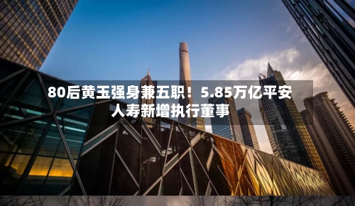 80后黄玉强身兼五职！5.85万亿平安人寿新增执行董事-第2张图片