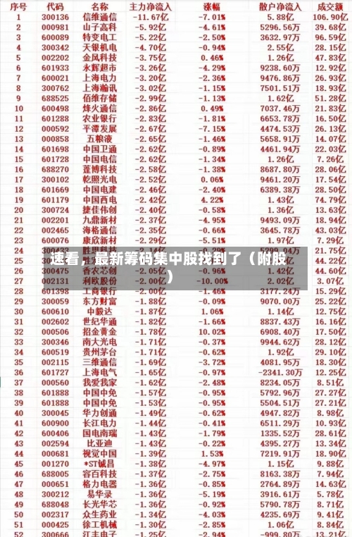 速看，最新筹码集中股找到了（附股）-第2张图片