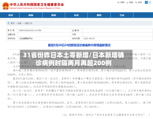 31省份昨日本土零新增/日本新增确诊病例时隔两月再超200例